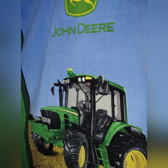 John Deere Fringed Throw Blanket 71 X 52 Tractor Farming - Picture 3 of 4